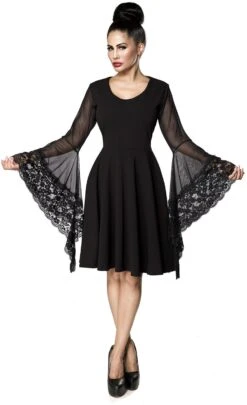 Gothic Dress With Trumpet Sleeves