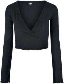 URBAN CLASSICS Ladies Cropped Rib Wrapped Longsleeve Kietaisutyylinen Paita