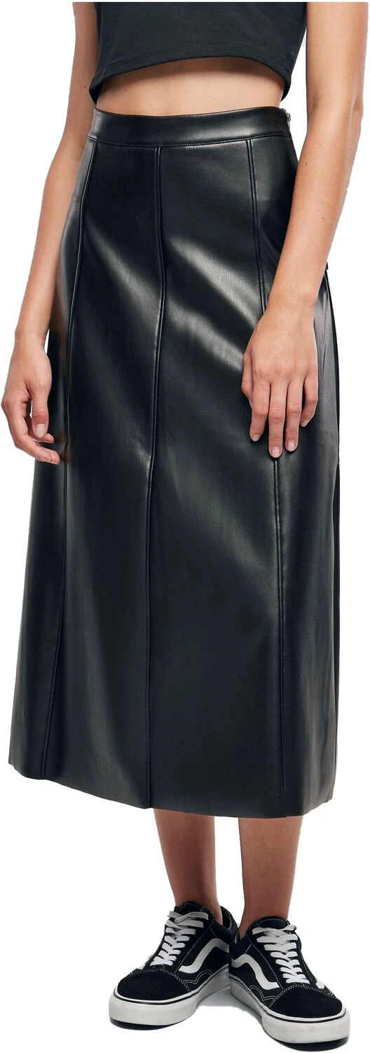 URBAN CLASSICS Ladies’ Faux-leather Midi Skirt Mekko